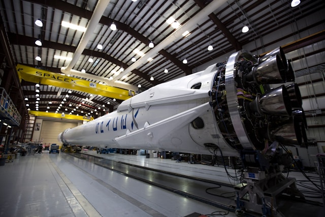 Rocket in hangar — build time